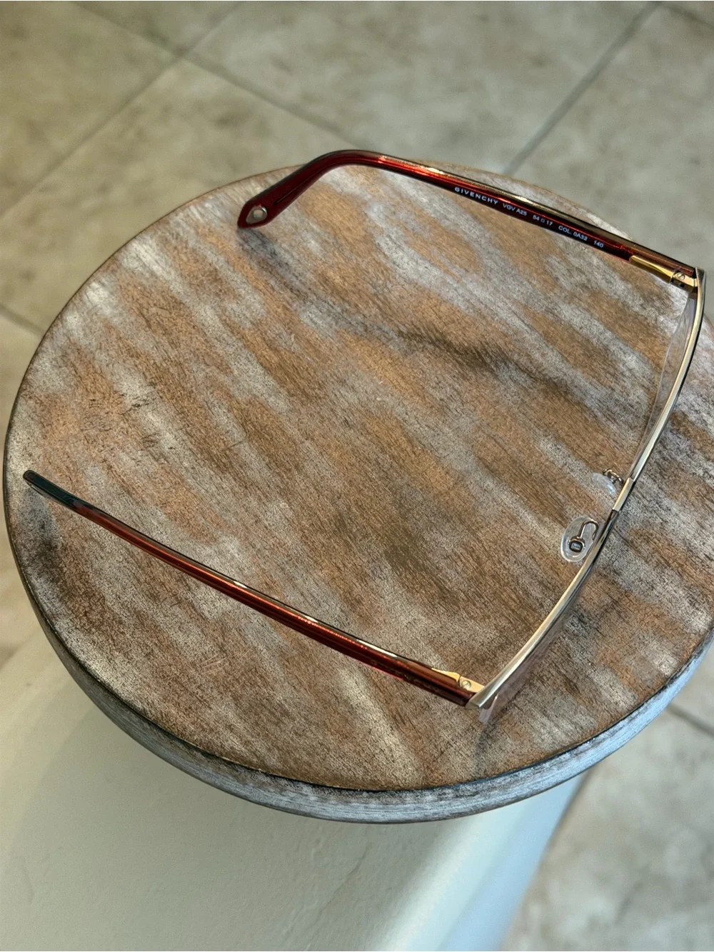 Givenchy VGV A25  Semi-Rimless Eyeglasses in Gold with Brown Temples 54-17-140
